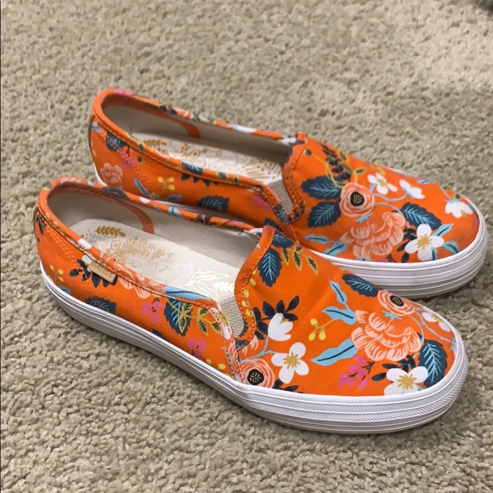 Size 7, orange rifle paper co sneakers
